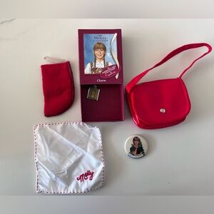 American Girl Doll Molly Charm Necklace New In Box With Pins And Purse